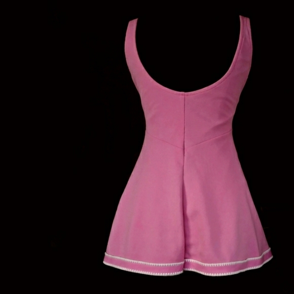 Vintage Pink One Piece Swim Dress - Picture 6 of 10